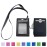 Lanyard PU Leather Card Holder With Zippered Pocket