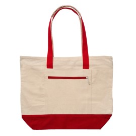 12 Oz. Cotton Canvas Zippered Tote Bag