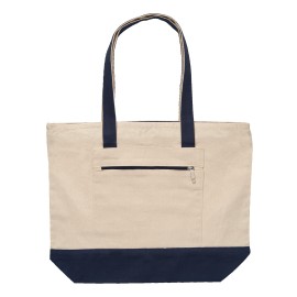 12 Oz. Cotton Canvas Zippered Tote Bag