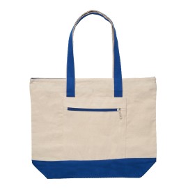 12 Oz. Cotton Canvas Zippered Tote Bag