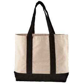10 Oz. Newport Cotton Canvas Striped Tote Bag