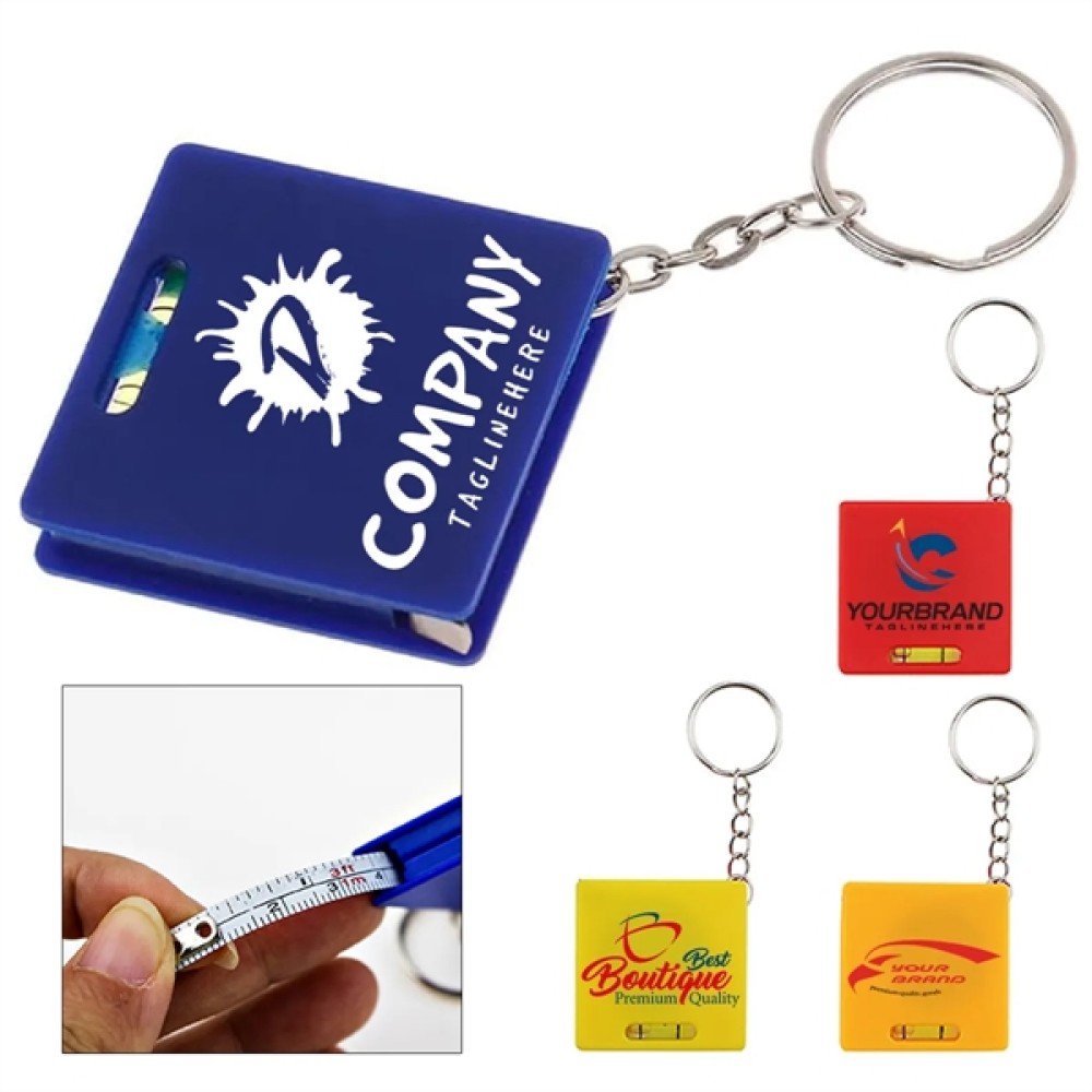 1meter Measuring Steel Tape With Bubble Level Keychain