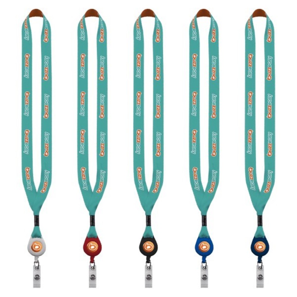 3/4" Dye-Sublimated Lanyard with Metal Crimp & Retractable Badge Reel