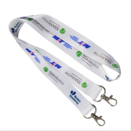 3/4" Double Ended Polyester Dye-Sublimation Lanyard Full Color