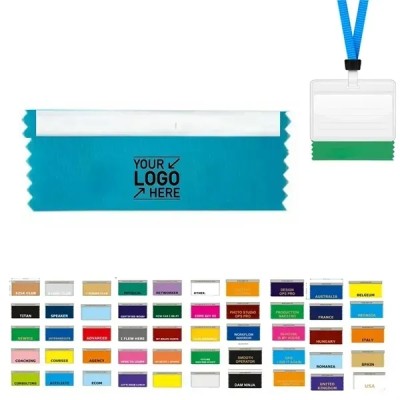 Badge Ribbon with Adhesive Strip, Custom Ribbons for Name