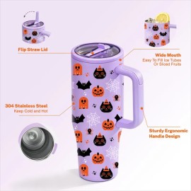 40 oz Halloween Straw Bottle