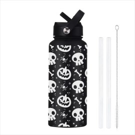32 oz Halloween Straw Bottle