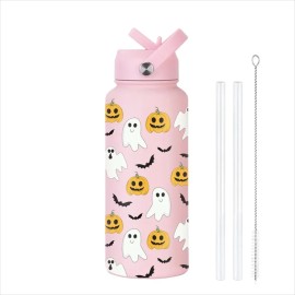32 oz Halloween Straw Bottle