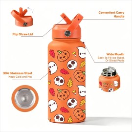 32 oz Halloween Straw Bottle