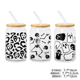 13.5 oz Halloween Glass Can Cup