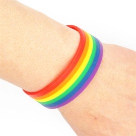 Rainbow Silicone Pride Wristbands Sports Rubber Bracelets