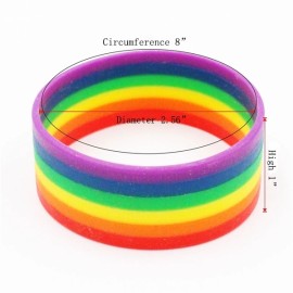 Rainbow Silicone Pride Wristbands Sports Rubber Bracelets