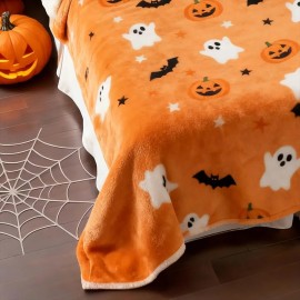 Festive Halloween Throw Blanket
