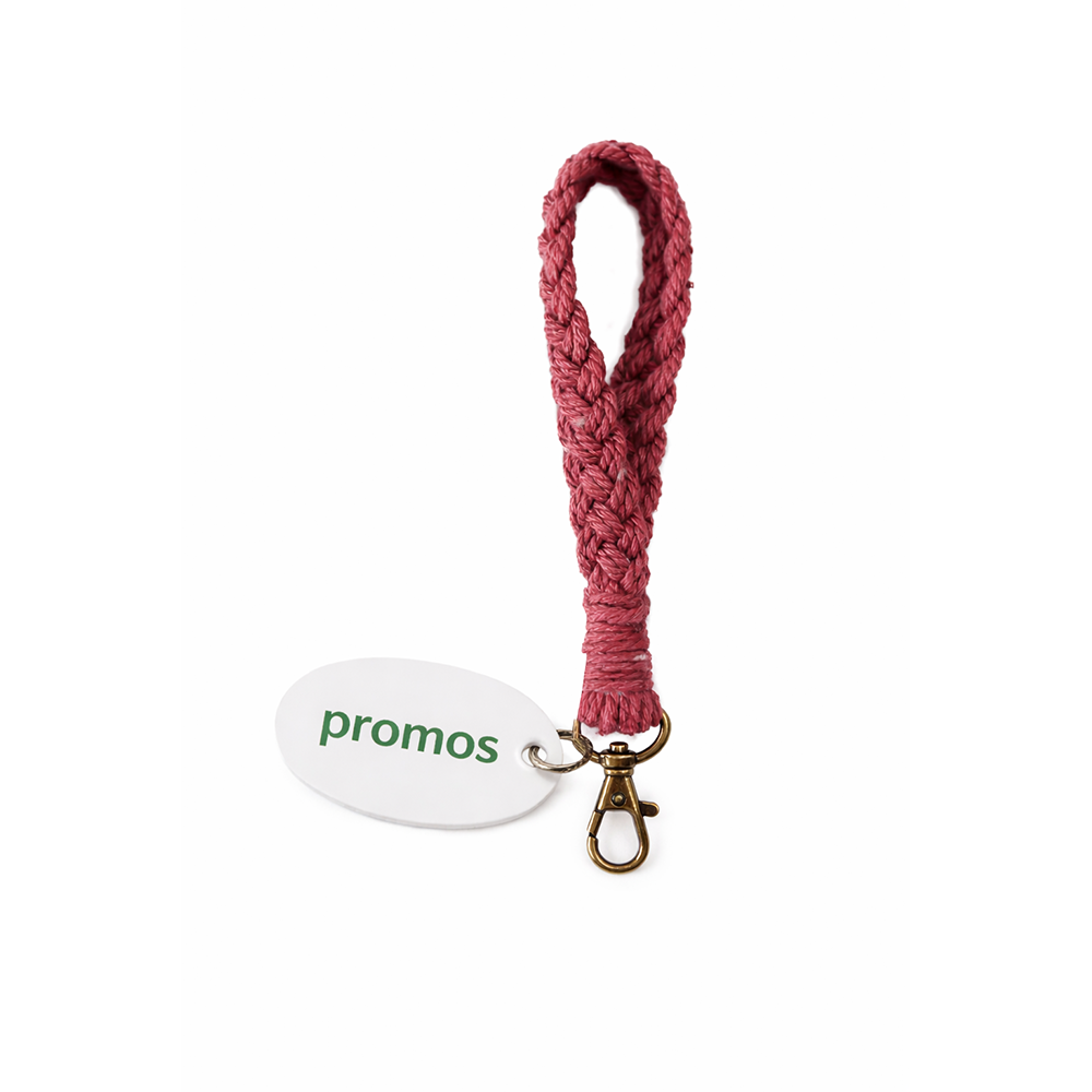 Braided Cotton Rope Wristlet Keychain