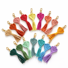 Heart Shaped Macrame Keychain