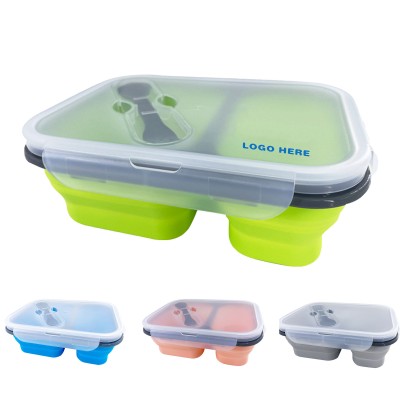 Foldable Silicone Bento Box with Spoon